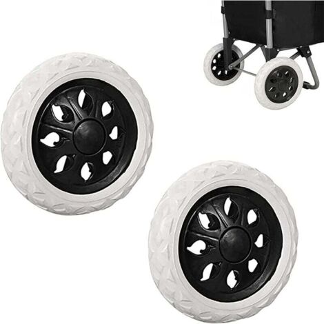 Roues De Caddie - 2 Pièces - Diamètre 100 Mm - Axe 8 Mm - En EVA Et Caoutchouc Mousse - Antidérapantes - Pour Chariots De Supermarché Et Bagages