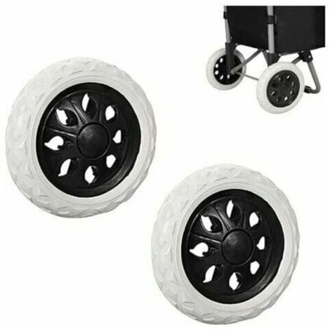 Roues de caddie en caoutchouc 2 pièces Roues en plastique avec mousse 3.5D x 16W x 16H cm Roulement silencieux pour chariots