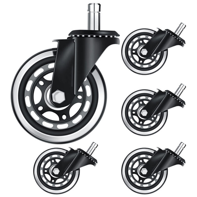 Tonchean - Roues de chaise de bureau – Roues de rechange – Roulettes de chaise universelles de 5, roues de chaise robustes, sans bruit, s'adaptent à