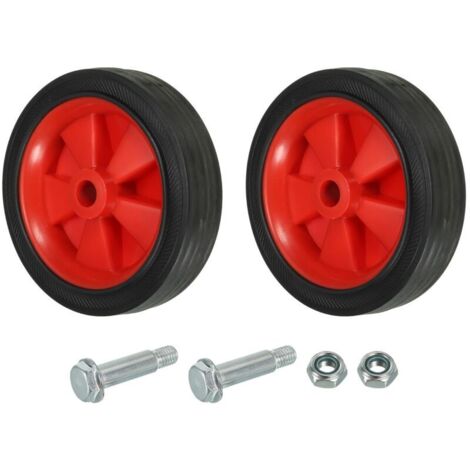 Roues de Compresseur d'Air de 5 Pouces, 2 Pièces de Rechange Universelles pour Roues de Compresseur d'Air avec Un Trou de 0,5 Pouce de Diamètre pour Une Mobilité Facile, Rouge