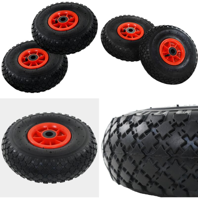 Roues de diable 2 pcs Caoutchouc 3.00-4 (245x82) - roue de brouette - roues de brouette - Home & Living