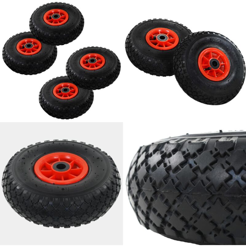 Roues de diable 4 pcs Caoutchouc 3.00-4 (245x82) - roue de brouette - roues de brouette - Home & Living