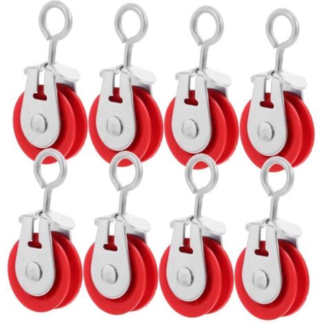 Roues de poulie de ventilation de serre 8pcs Set poulies suspendues en fonte galvanisée à chaud de 4,5 pouces