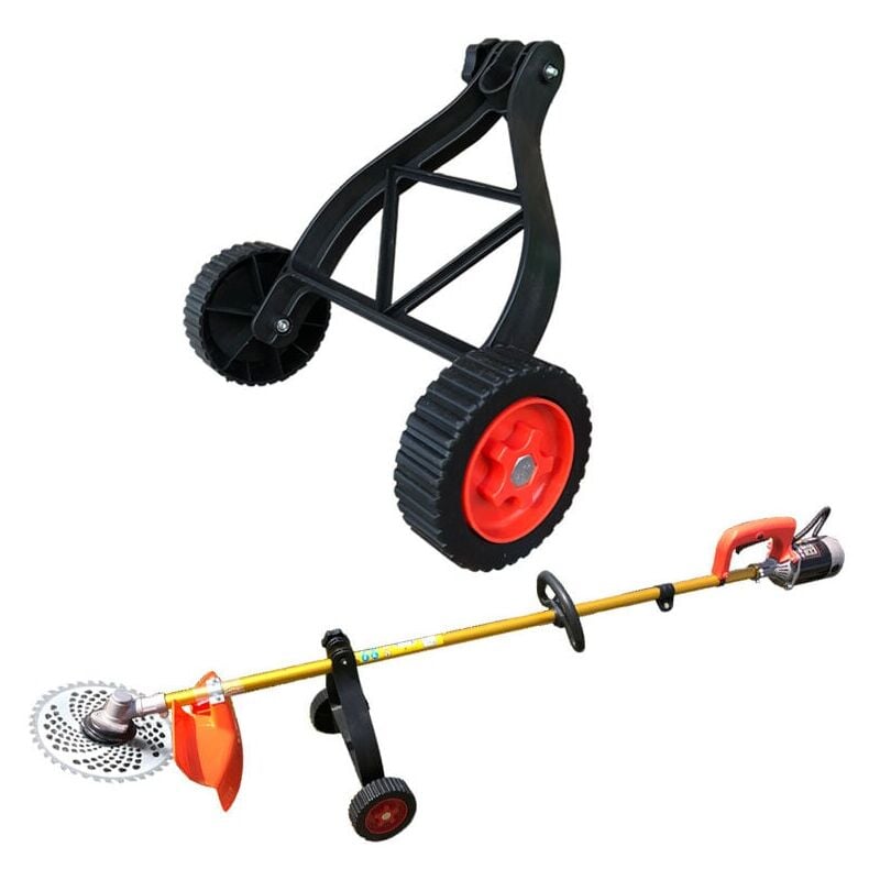 Roues de Support pour Coupe-Bordures, Roues de Support Ajustables,Accessoire pour débroussailleuse (Black)