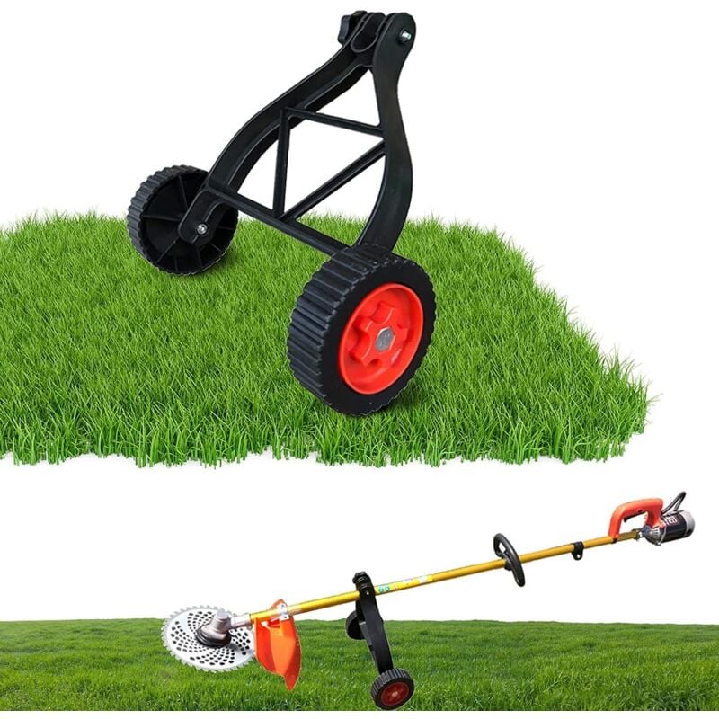 Lauwexe - Roues de Support pour Coupe-Bordures, Roues de Support Ajustables,Accessoire pour débroussailleuse (Black)