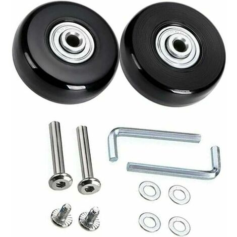 Roues De Valise Remplacement Kit[45 Mm],Roulette Valise,Bagage Valise Réparation Roulette Muette Caoutchouc Universelle Pivotante Roue Rechange Transport Remplace Roulette