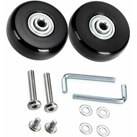Roues De Valise Remplacement Kit[45 Mm],Roulette Valise,Bagage Valise Réparation Roulette Muette Caoutchouc Universelle Pivotante Roue Rechange Transport Remplace Roulette