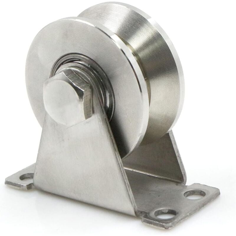 Tonchean - Roues en Acier avec Rainure en v, Poulie de Levage, Poulies pour Cordes en Acier, Poulie Inox Poulie, Roulette à Rainure en v, Diamètre de