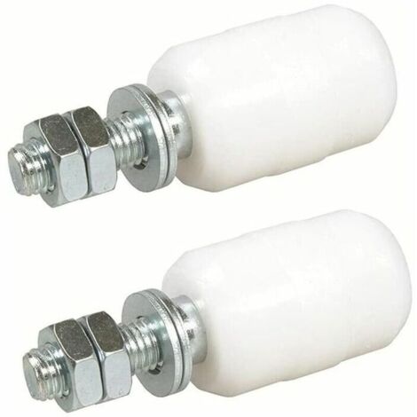 Roues en nylon pour porte coulissante – Lot de 2 unités 40 x 60 mm – Fixation avec tige filetée – Acier galvanisé pour durabilité