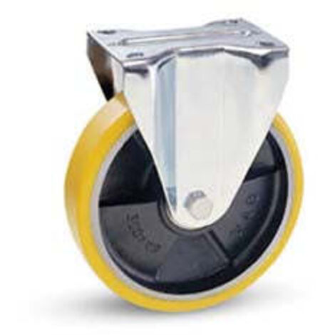 Roues Industrielles En Polyuréthane Avec Plateau Fixe "22A" - ø mm.80x20 plateau mm.100x85 - 108h. p. 120 kg