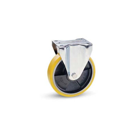 Roues Industrielles En Polyuréthane Avec Plateau Fixe "22A" - ø mm.80x20 plateau mm.100x85 - 108h. p. 120 kg