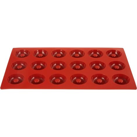 Rouge - Ensemble de 18 moules à beignets en silicone pour crème glacée, gelée, pudding, savon, moules à gâteaux et outils de pâtisserie (1 pièce)