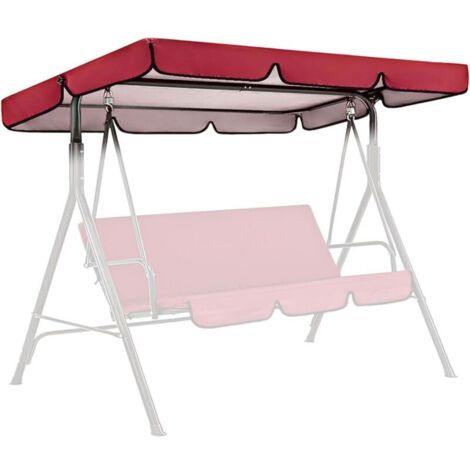 Rouge, Housse de balancelle de jardin, 249 x 185 x 18 cm, Imperméable et durable, Auvent de remplacement universel pour balancelle de jardin, Tissu Oxford, 3 places, Protection UV