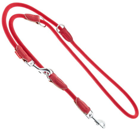 Rouge - Laisse de dressage en corde nylon ultra-résistante modèle Tondo pour chiens
