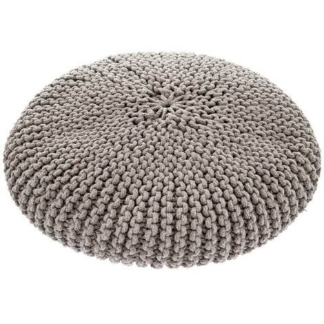 Rouge - Pouf en macramé avec coussin doux pour chiens et chats