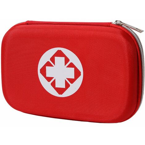Rouge Semi-Rigide Mini Box Sac d'urgence Médical Imperméable Les Activités Extéreures Premiers Secours Domestiques——Comprend uniquement la trousse de premiers soins，Ne contient pas de médicaments