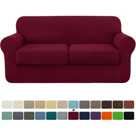 Rouge vin, 2 housses de coussin d'assise indépendantes avec maille texturée