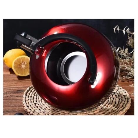 (Rouge)Bouilloire sifflante - SURENHAP - 3L - Acier inoxydable - Rouge - Ergonomique