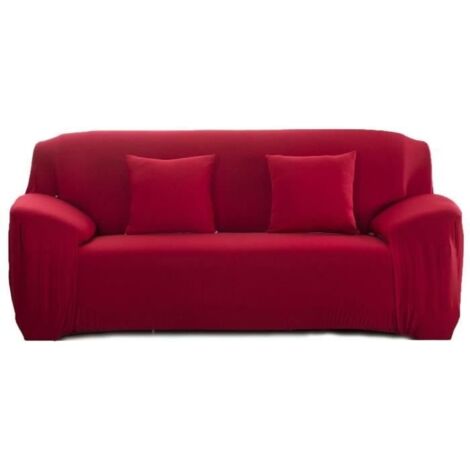 (Rouge)Homeins Housse de Canapé Extensible 3 Places avec Accoudoirs Revêtement de Canapé - Rouge