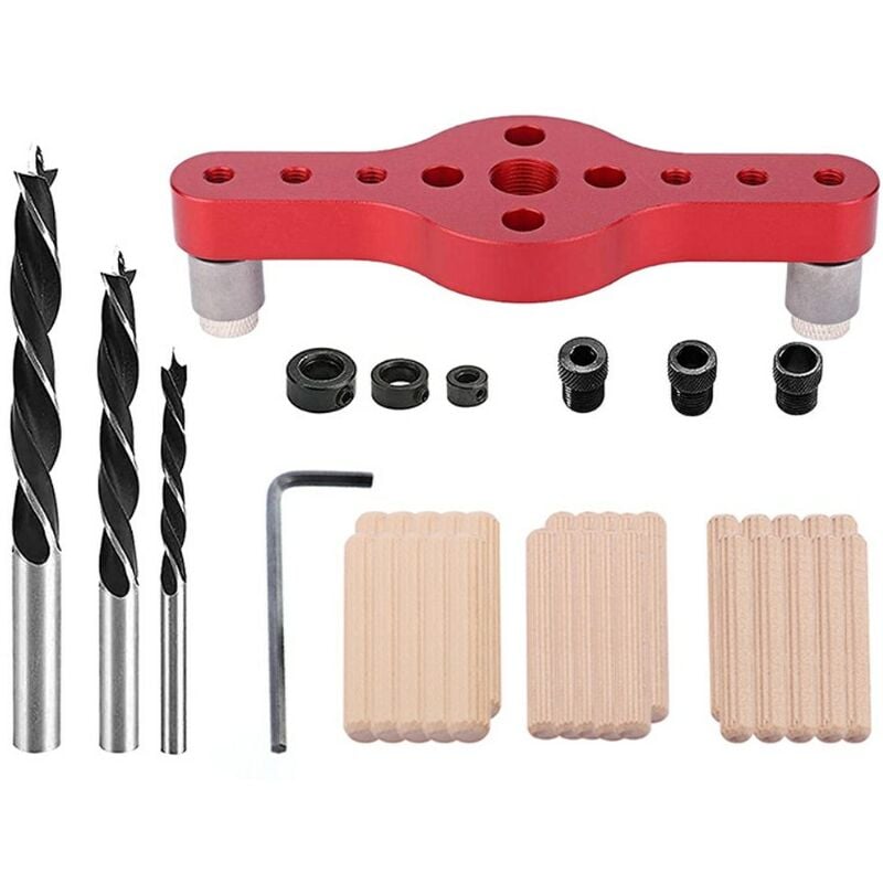 Csparkv - rouge)Kit de gabarit de goujonnage à centrage automatique en alliage d'aluminium 6/8/10mm positionneur de localisateur de poinçon outil de