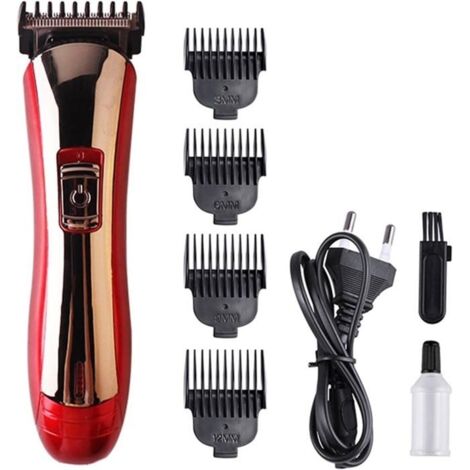 (rouge)Tondeuse à cheveux compacte 3 en 1,étanche,peut être utilisée pour couper la barbe,les poils du nez et les cheveux de la tête,rouge