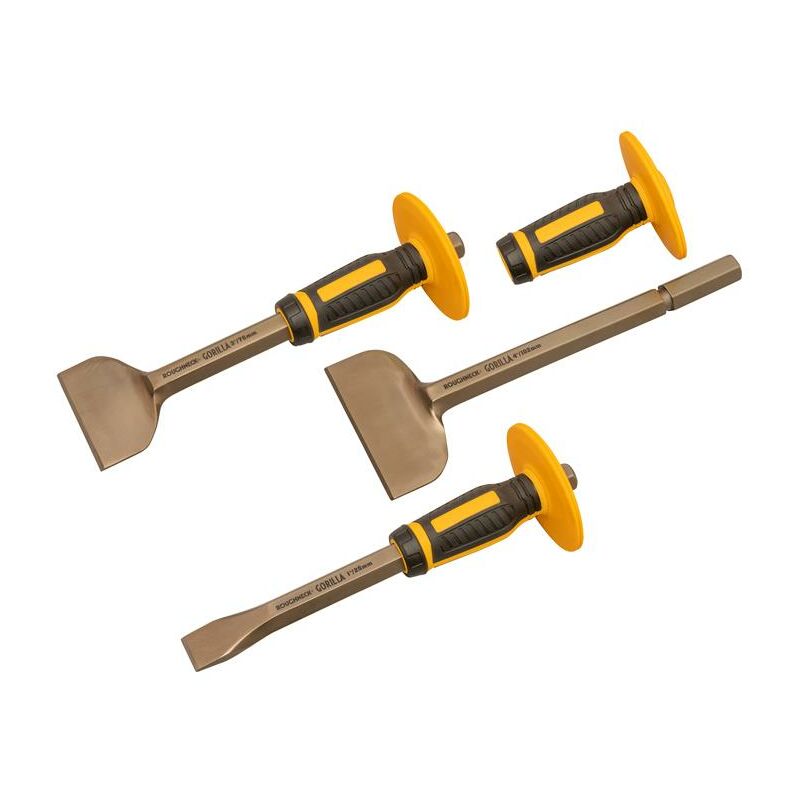Roughneck - 31-933 Bolster & Chisel Set with Non-Slip Guards 3 Piece ROU31933