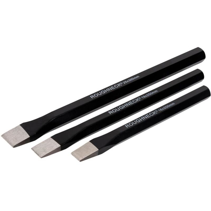 ROU31973 Cold Chisel 3 Piece Set 200mm 250mm & 300mm - Roughneck