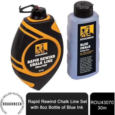 Roughneck 43-070 Rapid Rewind Chalk Line Reel Set 30m ROU43070