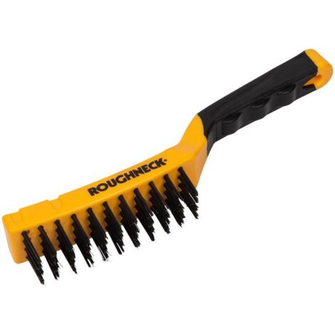 Roughneck 52-040 Carbon Steel Wire Brush Soft Grip 300mm (12in) - 4 Row ROU52040