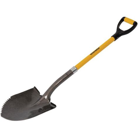 Roughneck 68-046 Sharp-Edge Round Shovel Serrated Edge Spade ROU68046