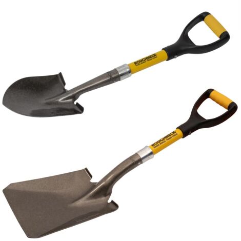 Roughneck Micro Shovel Twin Pack Round Point Bulk Square Head ROU68004 ROU68011