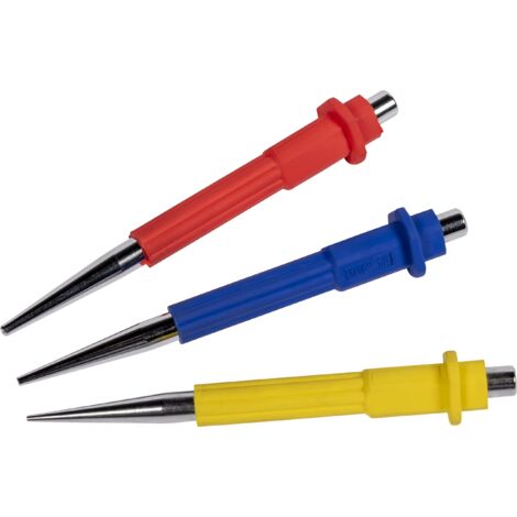 Roughneck ROU31177 - Set di 3 punzoni per unghie in cromo-vanadio, con impugnature codificate a colori da 0,8, 1,5, 2,5 mm
