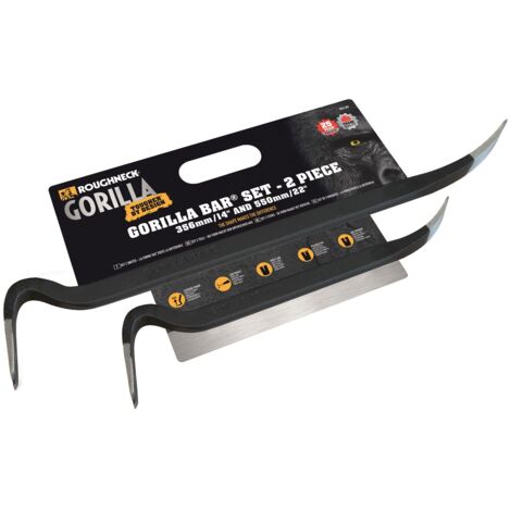 Roughneck ROU64402 Wrecking Pry Gorilla Bar Set 35cm 55cm Crow Bars 14 22 Inch