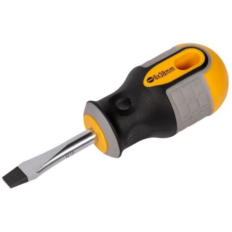 Roughneck Stubby Screwdriver with Flared Tip, 6.0 x 38mm