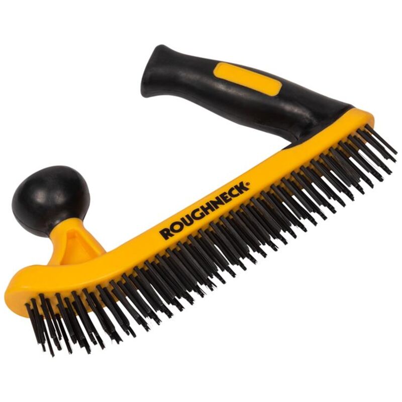 ROU52052 Two-Handed Wire Brush Soft-Grip - Roughneck