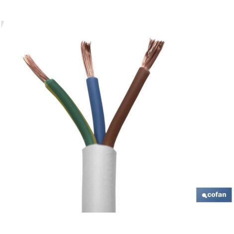Rouleau 100m de tuyau blanc H05vv-F (3x1,5mm)