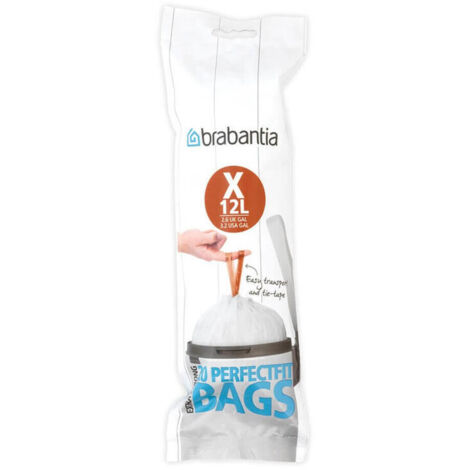 Rouleau 20 Sacs Poubelle Code X - 10/12 L - Perfect Fit - New Icon Bo Touch - Brabantia