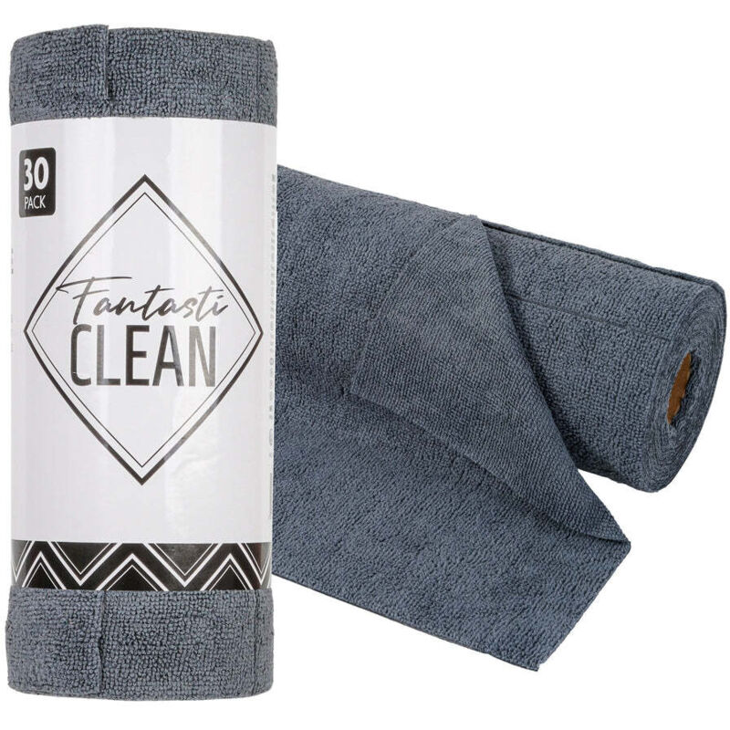 Rouleau 30 Chiffons Microfibre Pre-Decoupes