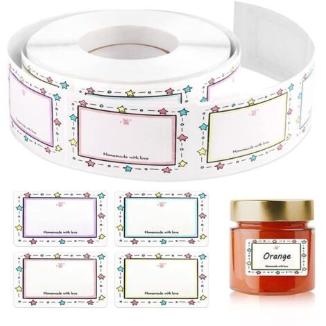 rouleau/500 étiquettes pour bocaux, étiquettes pour congélateur, étiquettes autocollantes pour bocaux de confiture, 50 x 30 mm