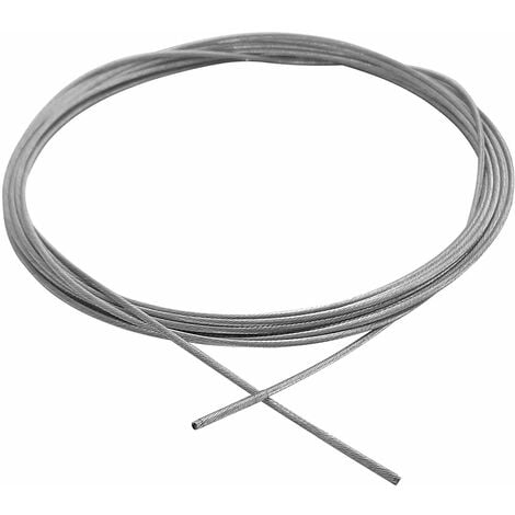 Mètre de Cable Acier Gainé, Blanc, Ø 3 mm, Fini Ø 5 mm - ALPRECH
