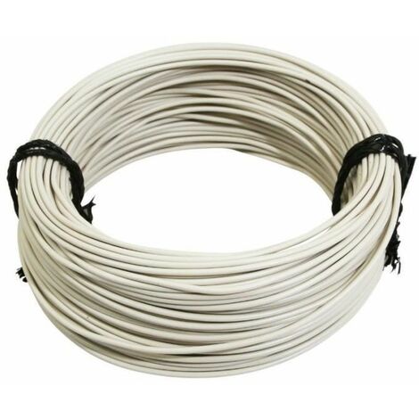 Rouleau 5m fil électrique 0,5mm² cuivre blanc câble souple faisceau