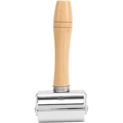 Rouleau à Bords en Cuir pour Pressage - Outil de Maroquinerie DIY avec Manche en Bois - Diamètre 60mm / 2.36 Pouces