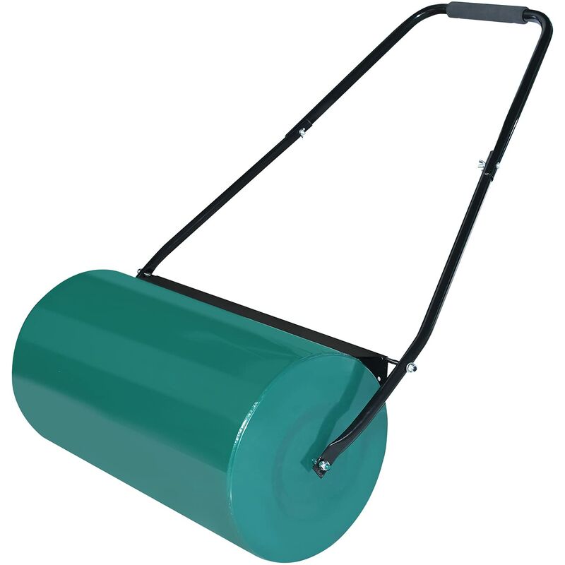 Rouleau à gazon avec de l'eau/du sable - Avec poignée en u - Rouleau de jardin avec rouleau de 57 cm de largeur - Vert Naizy