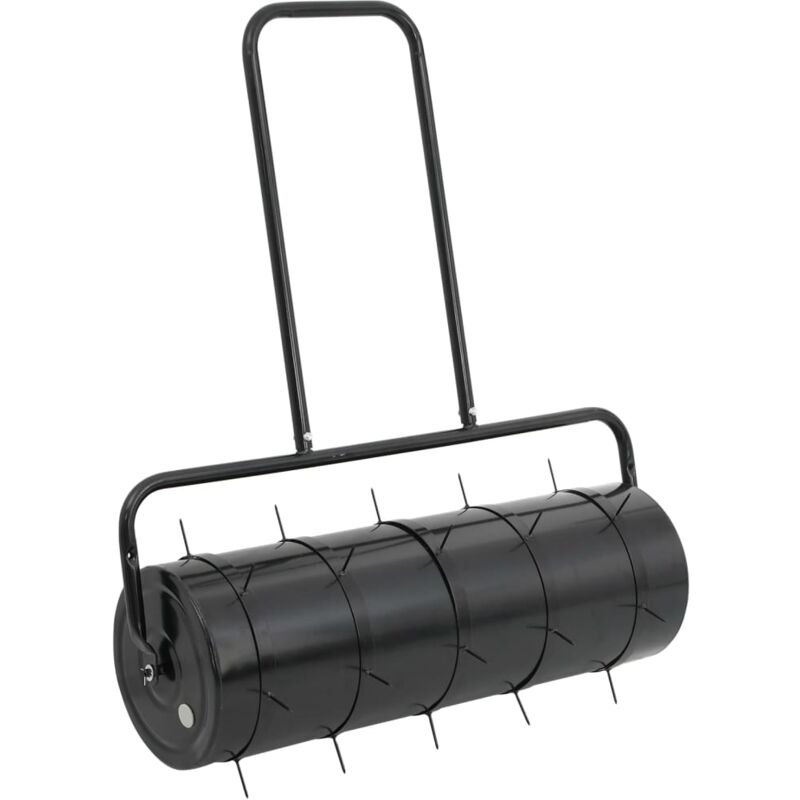 Rouleau à gazon de jardin et colliers d'aérateur 63 l fer acier - Vidaxl