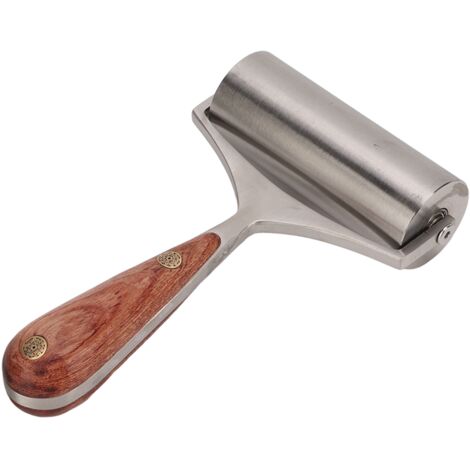 Rouleau à Main en Cuir Haute Dureté pour Presser les Bords, Outil DIY avec Manche en Bois