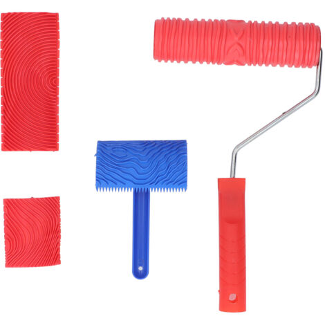 Rouleau à motif bois - Lot de 5 pour création d'effets décoratifs muraux et projets DIY