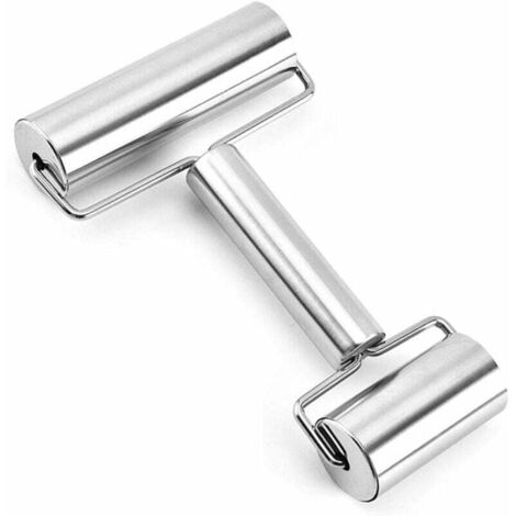 Rouleau à pâtisserie acier inoxydable antiadhésif – double tête pour pizza pâte et cuisson précise