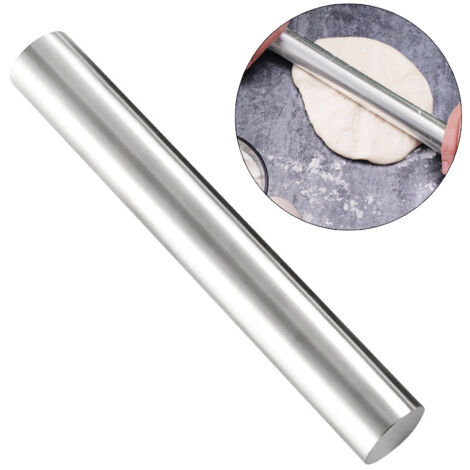 Rouleau à pâtisserie en acier inoxydable 304 pour la cuisine, idéal pour les pâtes à raviolis et à pizzas.