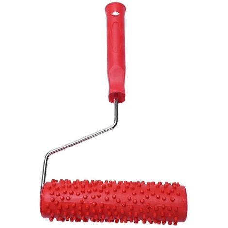 Rouleau à peinture en relief de 7 pouces avec motif de gouttes de pluie et manche en plastique --