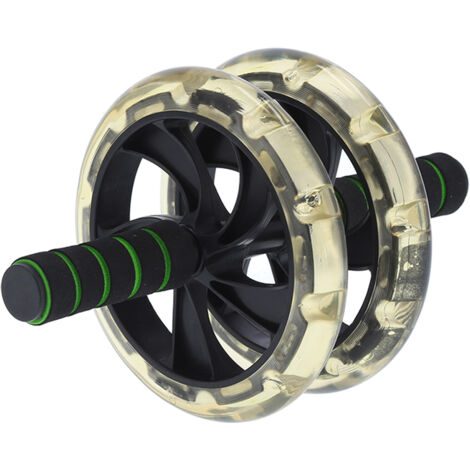Rouleau abdominal double roue 200mm avec poignées antidérapantes pour musculation et gainage du tronc